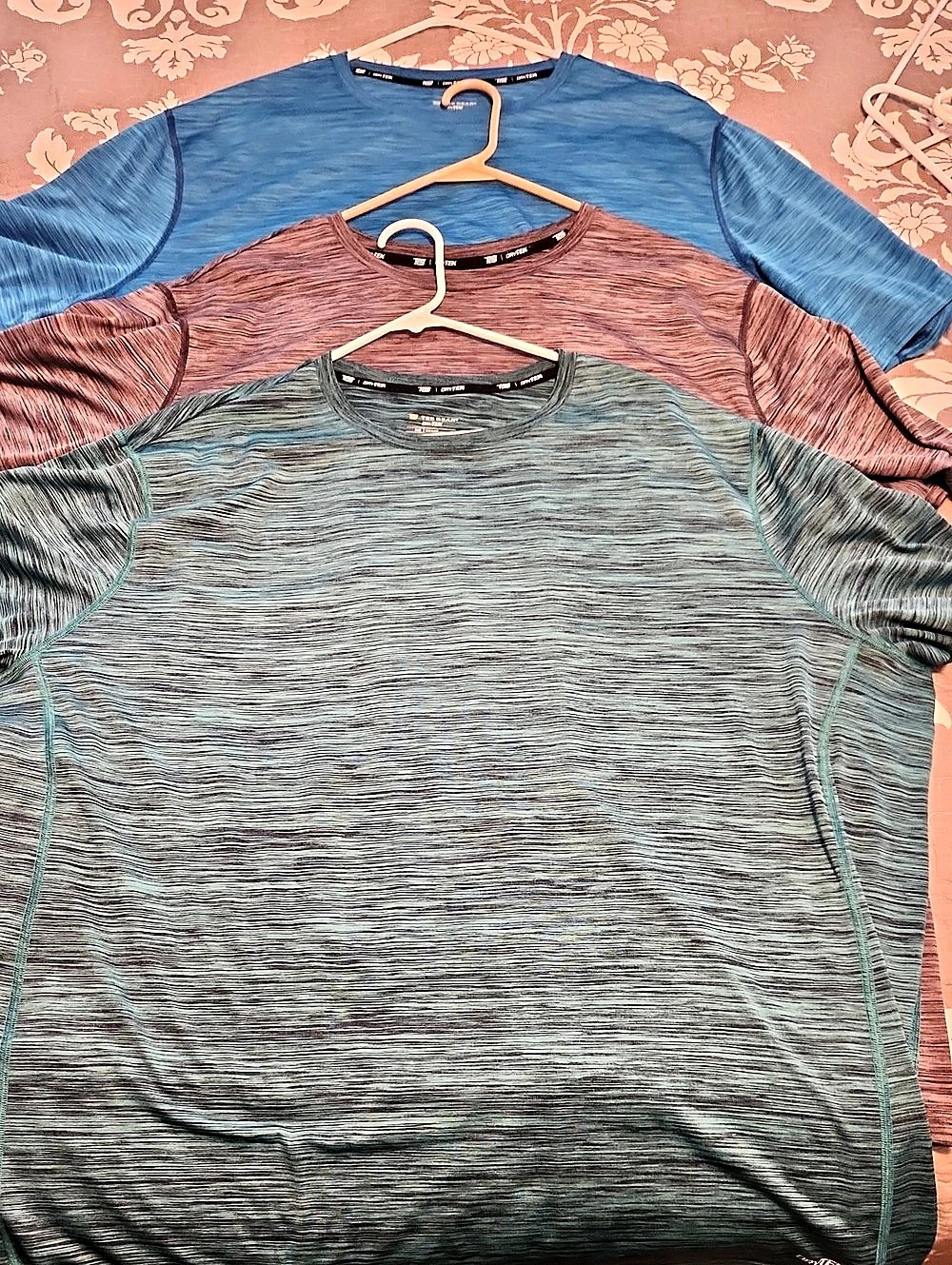 3pk Tek Gear Dry Tek Space Dye Athletic Short Sleeve Tees